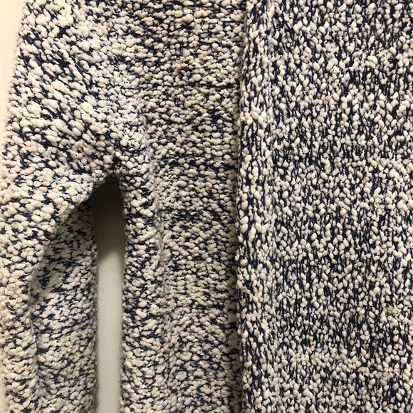 Sweaters - Women’s Small boucle cardigan open style cream and navy long sleeve